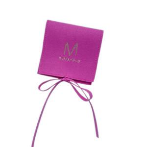 Custom logo Print Luxury Earring Candy Ring Brooch Red pink Gold <b>White</b> Black <b>Envelope</b> Jewelry Bag Suede Jewelry Pouch - Product Image 3
