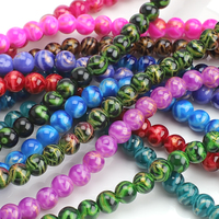 Zhubi Großhandel 8 MM runde Glasperlen mehrfarbige Kristallperlen zur Schmuckherstellung Halskette Armband-Herstellungs-Kit für Mädchen