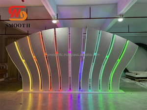 ที่ตั้งฉากหลังอะคริลิคสำหรับงานแต่งงานขนาดใหญ่แบบโค้ง PVC แบบปรับได้ดีไซน์รูปดอกไม้งานปาร์ตี้ได้อย่างเรียบเนียน - Product Image 6