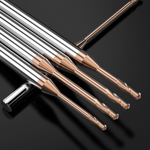 HUHAO HRC 55 boule nez deux cannelures carbure tungstène acier fraise en bout TiSiN enduit fraise cnc aluminium fraises - Product Image 2