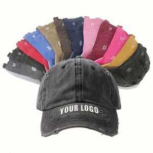 Gorra de Béisbol Personalizada con Logotipo Bordado para Hombre, Gorra de Algodón con Protección Solar, Gorra Deportiva de Mezclilla con Logotipo Personalizado - Product Image 1