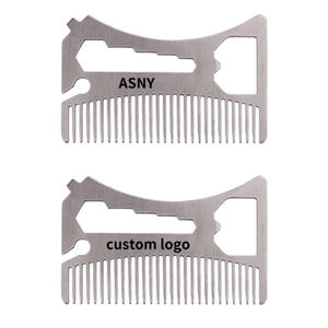 Juegos de abridores de Metal en forma de peine multiherramienta personalizados, tarjeta de palanca de Peine de bolsillo para botella integrada para peluquería, tienda de belleza, promociones de regalos - Product Image 2