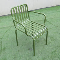 Mobilier de jardin en acier, banc à lamelles moderne, chaise d'extérieur en métal, vente en gros