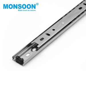 bedroom kitchen channel runner 27mm 3/4 extension telescopic <b>side</b> mounted ball bearing <b>drawer</b> slide for cabinet door - Product Image 3