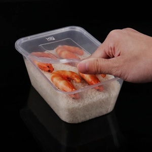 Boîte alimentaire rectangulaire jetable en PP, résistante au micro-ondes, noire, transparente, blanche, pour repas, bento, sandwich, hamburger, à emporter - Product Image 4