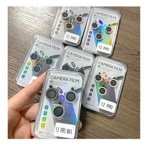 ฟิล์มป้องกันหน้าจอเลนส์กล้องกระจกอลูมิเนียมโลหะใหม่สำหรับ iPhone 11 12 13 14 15 PRO MAX เลนส์กล้องฟิล์มป้องกันหน้าจอ - Product Image 1