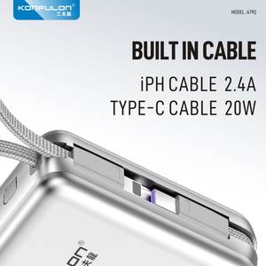 KONFULON Power Bank 10000mAh Li-Polymer con Cavo Integrato, Ricarica Rapida 22.5W, Portatile per Uso Esterno - Product Image 4