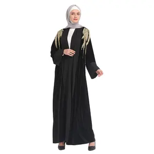 Áo Cardigan Trung Đông Dubai Thời Trang Thanh Lịch Bằng Nhung Áo Choàng Hijab Dubai Abaya Trang Phục Hồi Giáo Cổ Điển Đầm Hồi Giáo Hình Ảnh Abaya