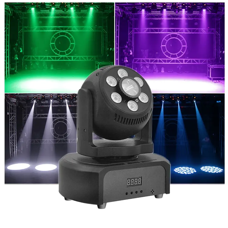 DJ Disco Night Club Show 1PC 30W 6 PCS 8W LED RGBW Mini Spot Wash Lumière Mobile Pour L'événement sur scène