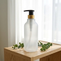 Bouteilles de luxe vides de 500 ml pour shampoing et après-shampoing, emballage PET pour shampoing, bouteilles blanches, noires, transparentes en plastique