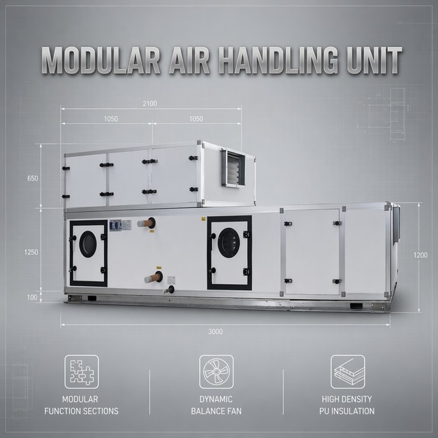 Modular Rooftop Air Handling Unit for Commercial Malls Stadiums-High Efficiency Low Noise Energy Saving Ventilation System