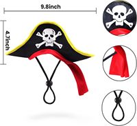 Chapeau de pirate amusant et réglable pour petits chiens et chats – Idéal pour Halloween et les fêtes costumées – Offre spéciale