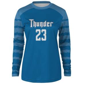 Custom Soccer Jersey Uniforme Manga Longa Goleiro T-shirts Sublimação Impresso Sportswear Unisex Outdoor Sports Clothing - Product Image 3