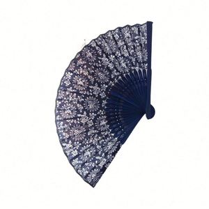 Éventail Pliant Portable en Bambou Personnalisé 33cm Style Fête avec Décoration Sculptée et Peinte pour la Maison, les Affaires et Cadeau Souvenir - Product Image 1