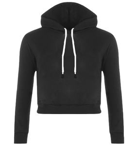 OEM Logo Latest Design Lady Pullover Hoodies Women Long Sleeve Crop Top - Product Image 1