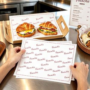 Custom Printed Coated Disposable Grease Proof Wrapping <b>Paper</b> Food Grade Sandwich <b>Paper</b> for Hamburger Packaging - Product Image 1