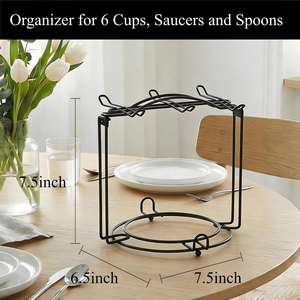Coffee Cup Holder Hanging Partition Cup Holder <b>Storage</b> <b>Rack</b> Iron Cup Shelf Stand for Kitchen Counter Steel Display Stand - Product Image 3