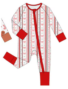 Pyjama de Noël à fermeture éclair pour bébé, combinaison tricotée imprimée pour nourrissons et tout-petits, hiver - Product Image 5