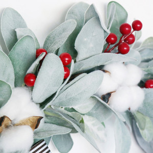 Natale artificiale decorazione per la casa <span class=keywords><strong>di</strong></span> <span class=keywords><strong>agnello</strong></span> <span class=keywords><strong>di</strong></span> seta foglie <span class=keywords><strong>di</strong></span> <span class=keywords><strong>orecchio</strong></span> corona <span class=keywords><strong>di</strong></span> fiori <span class=keywords><strong>di</strong></span> cotone rosso bacche ghirlanda per la decorazione della porta <span class=keywords><strong>di</strong></span> casa <span class=keywords><strong>di</strong></span> natale - Product Image 6