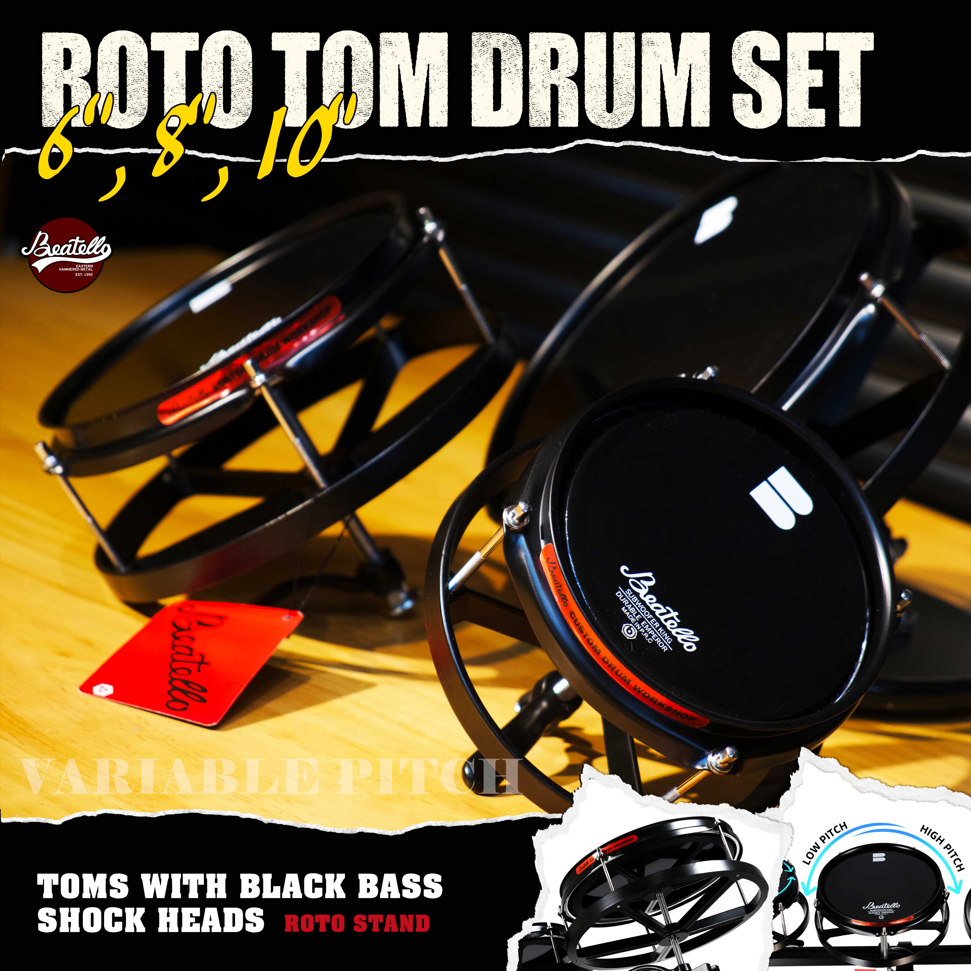 SECFOU 3 Stuks Delige Set Muziekbrosches met Drumdesigns Duurzame
