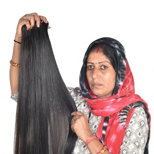 Extensions de cheveux humains vierges indiens lisses Remy 100% 8-36 pouces Perruque double trame à cuticules alignées avec des cheveux humains ondulés - Product Image 1