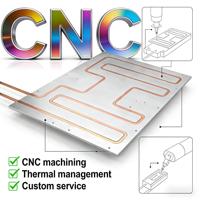 Plaque de refroidissement liquide pour batterie EV usinée sur mesure par CNC, tubes pressés, plaque de refroidissement en aluminium pour le refroidissement électronique