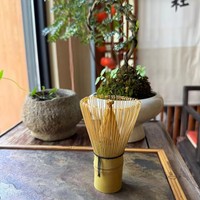 Fouet à Matcha en Bambou Blanc Personnalisé avec Logo, 100 ou 120 Dents, pour Marques de Thé, Cafés et Boutiques de Cadeaux