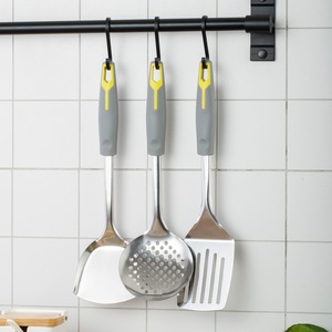 Cuillère à glace et pelle à pizza en acier inoxydable gris et jaune de qualité supérieure pour la cuisine - Product Image 3