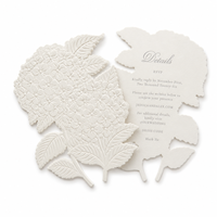 Carte d'invitation de mariage personnalisée découpée sur mesure avec motif floral gaufré à sec sur papier de luxe, impression numérique
