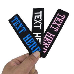 Grandes écussons thermocollants 3D personnalisés en chenille, motifs rectangulaires noir, blanc, bleu marine, rose, broderie tactique rafraîchissante, épingle de sûreté - Product Image 1