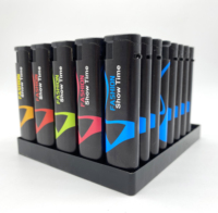 Briquet piézoélectrique noir de luxe, best-seller, en plastique, coupe-vent, pour cigarettes