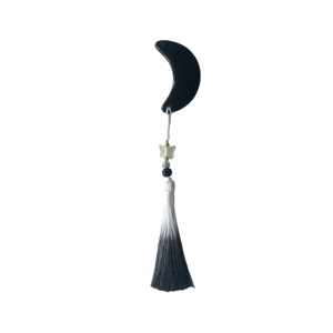 Herramienta Gua Sha Multifuncional de Obsidiana Negra con Borla de Mariposa, Masajeador Facial de Piedra Natural y Colgante Decorativo - Product Image 1