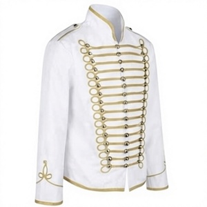 Veste de hussard blanc napoléonien du XVIIIe siècle, reproduction vintage, uniforme d'extérieur, tunique - Product Image 3