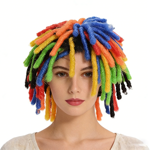 MPW-0613 de fiesta Halloween disfraz Unisex Arco Iris Dreadlock <span class=keywords><strong>payaso</strong></span> bufón peluca - Product Image 1