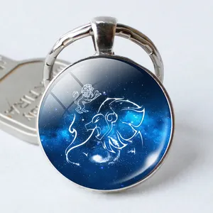 Chinese Factory Unique Sublimation heat transfer MDF blank Zodiac key chain animal key ring