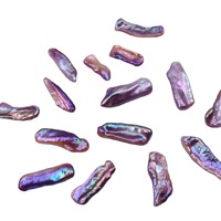 Perles en vrac granulaires, perles baroques violettes non percées, perles Biwa, perles d'eau douce naturelles, 15-25 mm de long et de large, pour DIY, nail art, semi-finies