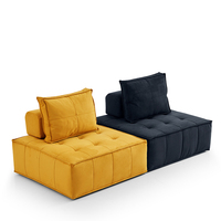 Canapé modulaire en velours convertible en forme de L, une place, avec coussins décoratifs, couleur personnalisable, design moderne, pour salon ou usage hospitalier