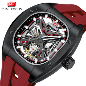 MINI FOCUS MF0618G <span class=keywords><strong>Montre</strong></span>-bracelet <span class=keywords><strong>automatique</strong></span> pour homme, bracelet en silicone noir, étanche 30 m, lumineuse, <span class=keywords><strong>montre</strong></span> mécanique de sport - Product Image 5