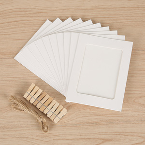 <span class=keywords><strong>Cadre</strong></span> <span class=keywords><strong>photo</strong></span> suspendu créatif de 34567 pouces noir pur/blanc pur/papier kraft pur <span class=keywords><strong>cadre</strong></span> <span class=keywords><strong>photo</strong></span> en <span class=keywords><strong>carton</strong></span> de couleur avec corde de chanvre - Product Image 3