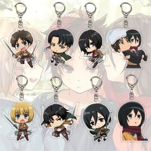Dessin animé imprimé Q Version Attack Titan figurines d'<span class=keywords><strong>anime</strong></span> acrylique imprimé UV Cosplay pendentif porte-clés pour cadeau d'amis - Product Image 1