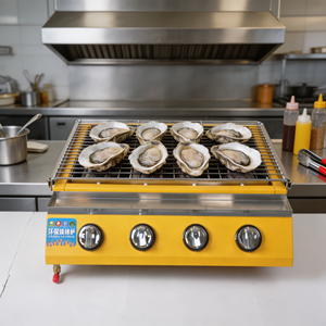 Grill à huîtres au gaz, machine à barbecue commerciale, équipement de cuisson multifonctionnel pour restaurants de fruits de mer, d'huîtres et d'ormes - Product Image 2
