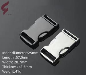 Litui pabrik menawarkan grosir harga murah tali/sabuk/Tag/pelat kerah hewan peliharaan gesper pelepasan cepat Hitam Perak logam - Product Image 6