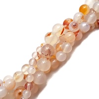 YMJ Meilleure Vente Noir Rouge Dendritique Montana Agate Perles 4mm 6mm 8mm 10mm 12mm Ronde Perle De Pierre En Vrac pour La Fabrication De Bijoux