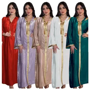 All'ingrosso donna marocchina con cappuccio femminile musulmana Abaya Djellaba per le donne Ramadan Eid arabica Abaya con cappuccio Saudi Dubai Jelaba