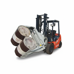 리안동 회전 드럼 클램프 지게차 어태치먼트, 360도 °   55갤런 스틸 및 플라스틱 드럼용 유압 드럼 핸들러 - Product Image 1