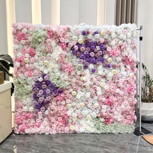 ฉากหลังดอกไม้ประดิษฐ์เสมือนจริงสีเขียวผสมผสานสำหรับตกแต่งผนังงานปาร์ตี้กลางแจ้ง งานแต่งงาน และงานเทศกาล - Product Image 3