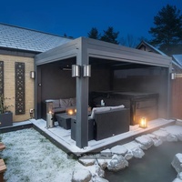 Pergola de luxe Oscar en aluminium avec toit à lames orientables, bioclimatique, autoportante, imperméable, pour décorations de jardin extérieur
