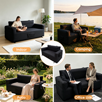 Canapé gonflable pour 2 personnes, pompe détachable, lumière LED d'urgence, Oxford, canapé gonflable amovible, imperméable, camping, extérieur, intérieur