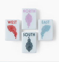 Collection Mahjong Bleu Doux de Luxe Moderne AERIN - Tuiles de Mahjong Américaines en Acrylique - Jeu Personnalisé en Gros