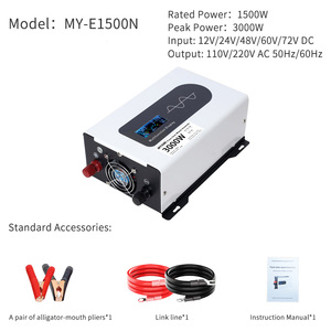 <span class=keywords><strong>Precio</strong></span> de Fábrica, Inversor de Corriente de Onda Sinusoidal Pura de 3000W de Potencia Máxima, 12V 24V 48V 60V 72V DC a 110V 220V AC, con Pantalla LCD, para Hogar y Automóvil - Product Image 4